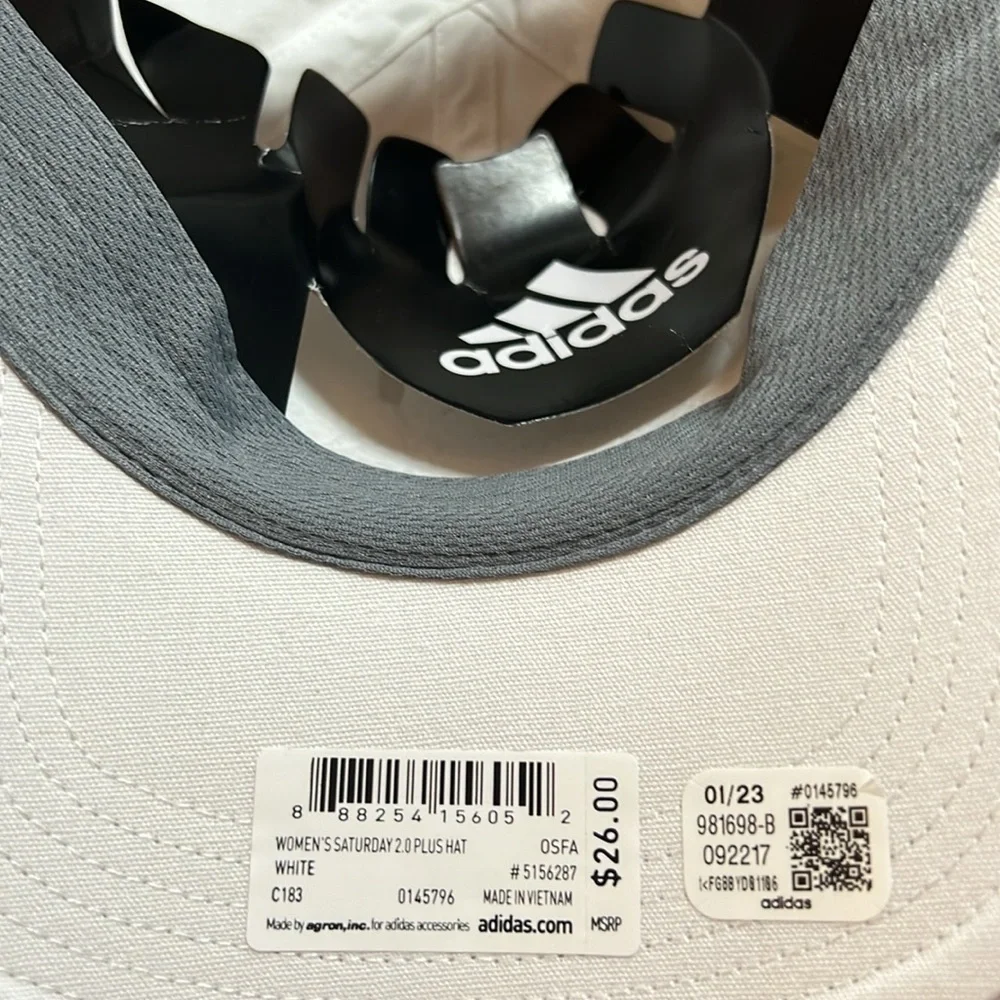 Women’s Adidas, cap women’s fit aeroready new with tags white